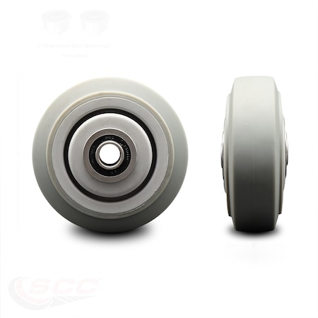 Service Caster SCC-4" Thermoplastic Rubber Flat Tread Wheel Only w/Ball Bearing-300 lbs Cpty SCC-TPRBF420